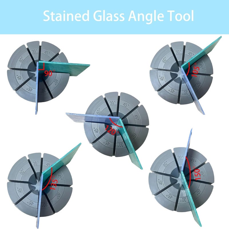 spansee Stained Glass Angle Tool, 3D Stained Glass Soldering Jig, Stained Glass Supplies, Stained Glass Angle Jig Fixture, Stained Glass 3D Angle Wedge Tool 30°,45°,60°,75°,90°,105°,120°,135°,150° - Image 3